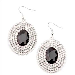 Paparazzi Fierce Field Black Sparkle Earrings